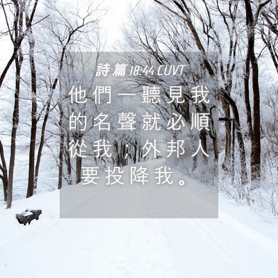 Picture 04 - 詩 篇 18:44 CUVT - 他 們 一 聽 見 我 的 名 聲 就 必 順 - Bible Verse Picture