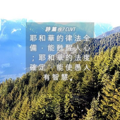 Picture 04 - 詩 篇 19:7 CUVT - 耶 和 華 的 律 法 全 備 ， 能 甦 醒 - Bible Verse Picture