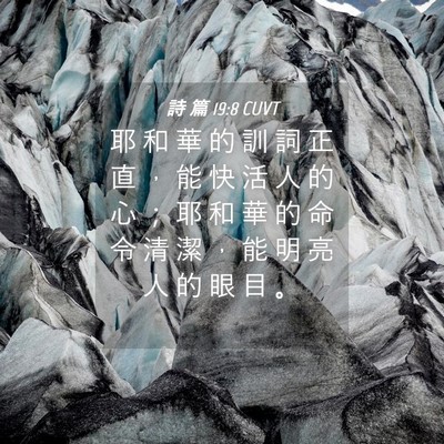 Picture 04 - 詩 篇 19:8 CUVT - 耶 和 華 的 訓 詞 正 直 ， 能 快 活 - Bible Verse Picture