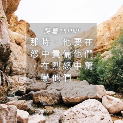 Picture 04 - 詩 篇 2:5 CUVT - 那 時 ， 他 要 在 怒 中 責 備 他 們 - Bible Verse Picture