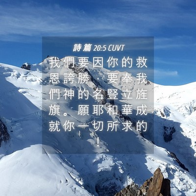 Picture 04 - 詩 篇 20:5 CUVT - 我 們 要 因 你 的 救 恩 誇 勝 ， 要 - Bible Verse Picture