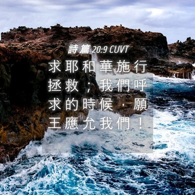 Picture 04 - 詩 篇 20:9 CUVT - 求 耶 和 華 施 行 拯 救 ； 我 們 呼 - Bible Verse Picture