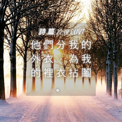 Picture 04 - 詩 篇 22:18 CUVT - 他 們 分 我 的 外 衣 ， 為 我 的 裡 - Bible Verse Picture