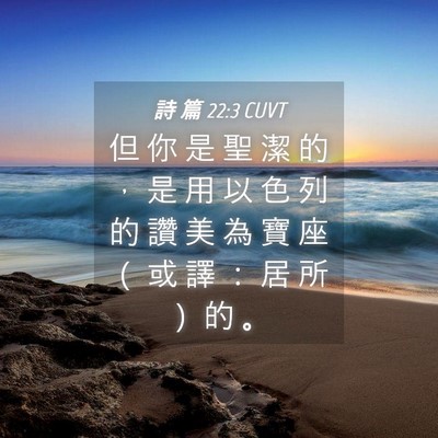 Picture 04 - 詩 篇 22:3 CUVT - 但 你 是 聖 潔 的 ， 是 用 以 色 列 - Bible Verse Picture
