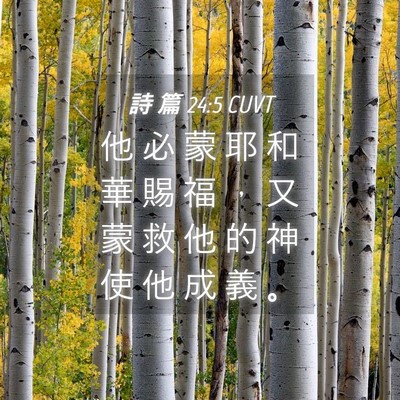 Picture 04 - 詩 篇 24:5 CUVT - 他 必 蒙 耶 和 華 賜 福 ， 又 蒙 救 - Bible Verse Picture