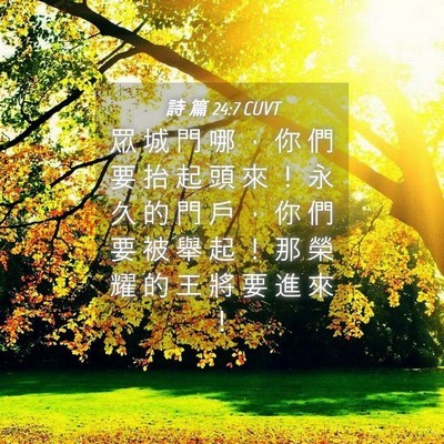 Picture 04 - 詩 篇 24:7 CUVT - 眾 城 門 哪 ， 你 們 要 抬 起 頭 來 - Bible Verse Picture