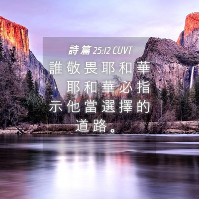 Picture 04 - 詩 篇 25:12 CUVT - 誰 敬 畏 耶 和 華 ， 耶 和 華 必 指 - Bible Verse Picture