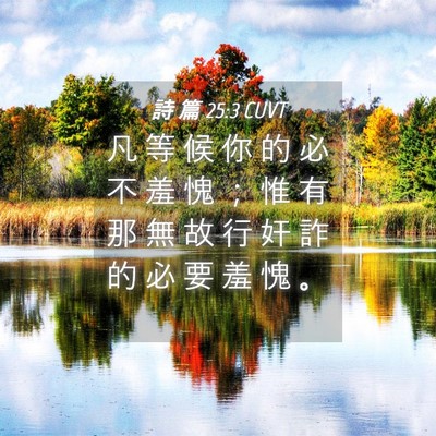 Picture 04 - 詩 篇 25:3 CUVT - 凡 等 候 你 的 必 不 羞 愧 ； 惟 有 - Bible Verse Picture