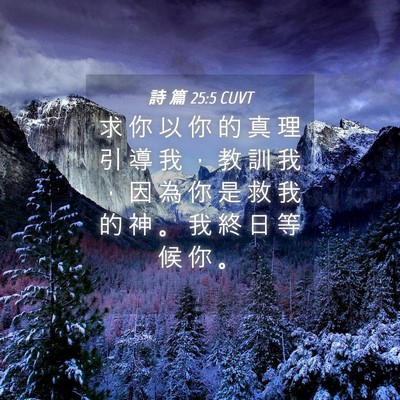 Picture 04 - 詩 篇 25:5 CUVT - 求 你 以 你 的 真 理 引 導 我 ， 教 - Bible Verse Picture