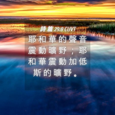 Picture 04 - 詩 篇 29:8 CUVT - 耶 和 華 的 聲 音 震 動 曠 野 ； 耶 - Bible Verse Picture