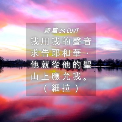 Picture 04 - 詩 篇 3:4 CUVT - 我 用 我 的 聲 音 求 告 耶 和 華 ， - Bible Verse Picture