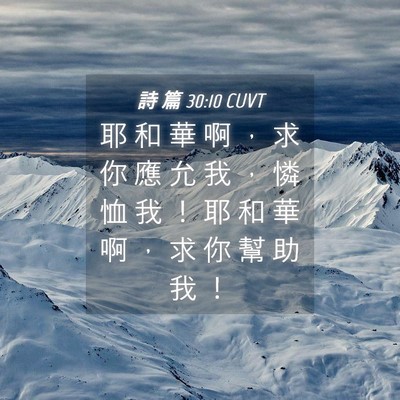 Picture 04 - 詩 篇 30:10 CUVT - 耶 和 華 啊 ， 求 你 應 允 我 ， 憐 - Bible Verse Picture