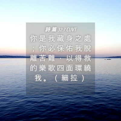 Picture 04 - 詩 篇 32:7 CUVT - 你 是 我 藏 身 之 處 ； 你 必 保 佑 - Bible Verse Picture