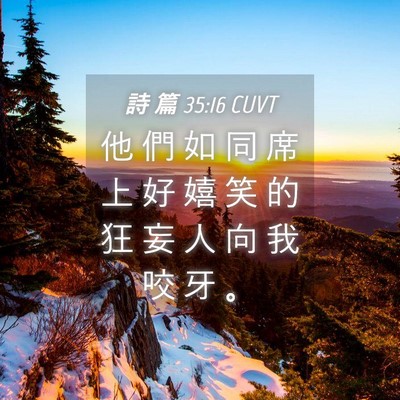 Picture 04 - 詩 篇 35:16 CUVT - 他 們 如 同 席 上 好 嬉 笑 的 狂 妄 - Bible Verse Picture