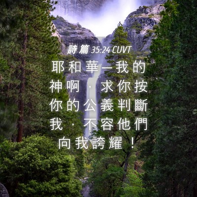 Picture 04 - 詩 篇 35:24 CUVT - 耶 和 華 ─ 我 的 神 啊 ， 求 你 按 - Bible Verse Picture