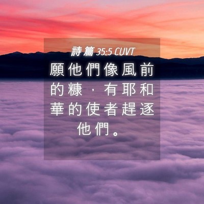 Picture 04 - 詩 篇 35:5 CUVT - 願 他 們 像 風 前 的 糠 ， 有 耶 和 - Bible Verse Picture