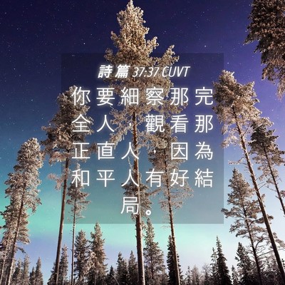 Picture 04 - 詩 篇 37:37 CUVT - 你 要 細 察 那 完 全 人 ， 觀 看 那 - Bible Verse Picture