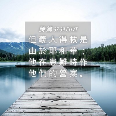 Picture 04 - 詩 篇 37:39 CUVT - 但 義 人 得 救 是 由 於 耶 和 華 ； - Bible Verse Picture