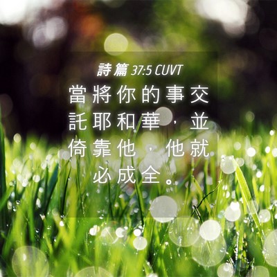 Picture 04 - 詩 篇 37:5 CUVT - 當 將 你 的 事 交 託 耶 和 華 ， 並 - Bible Verse Picture