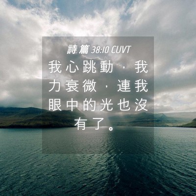 Picture 04 - 詩 篇 38:10 CUVT - 我 心 跳 動 ， 我 力 衰 微 ， 連 我 - Bible Verse Picture