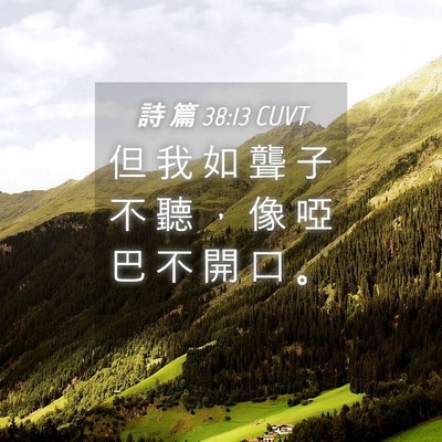 Picture 04 - 詩 篇 38:13 CUVT - 但 我 如 聾 子 不 聽 ， 像 啞 巴 不 - Bible Verse Picture