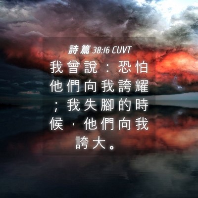 Picture 04 - 詩 篇 38:16 CUVT - 我 曾 說 ： 恐 怕 他 們 向 我 誇 耀 - Bible Verse Picture