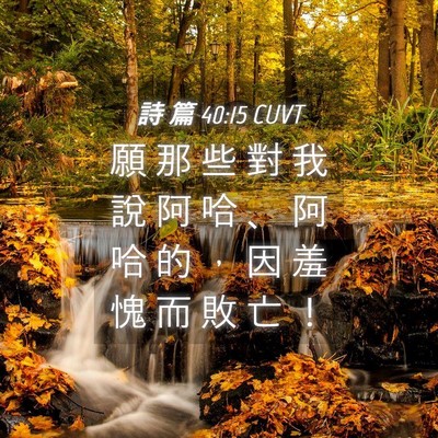 Picture 04 - 詩 篇 40:15 CUVT - 願 那 些 對 我 說 阿 哈 、 阿 哈 的 - Bible Verse Picture