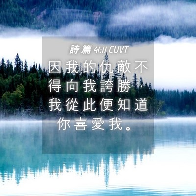 Picture 04 - 詩 篇 41:11 CUVT - 因 我 的 仇 敵 不 得 向 我 誇 勝 ， - Bible Verse Picture