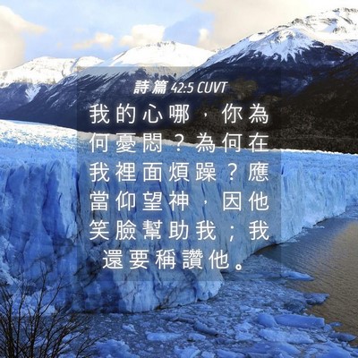 Picture 04 - 詩 篇 42:5 CUVT - 我 的 心 哪 ， 你 為 何 憂 悶 ？ 為 - Bible Verse Picture
