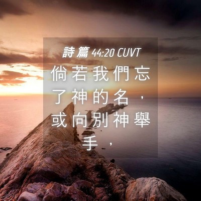 Picture 04 - 詩 篇 44:20 CUVT - 倘 若 我 們 忘 了 神 的 名 ， 或 向 - Bible Verse Picture