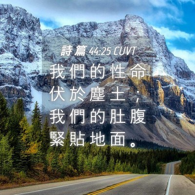 Picture 04 - 詩 篇 44:25 CUVT - 我 們 的 性 命 伏 於 塵 土 ； 我 們 - Bible Verse Picture