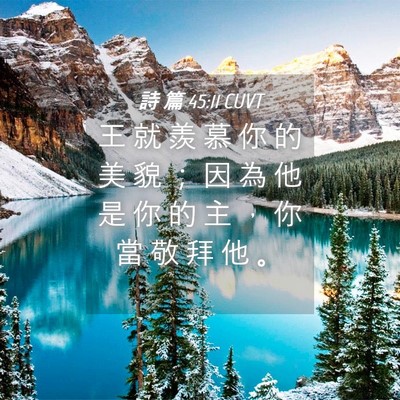 Picture 04 - 詩 篇 45:11 CUVT - 王 就 羨 慕 你 的 美 貌 ； 因 為 他 - Bible Verse Picture