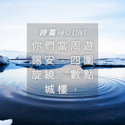 Picture 04 - 詩 篇 48:12 CUVT - 你 們 當 周 遊 錫 安 ， 四 圍 旋 繞 - Bible Verse Picture