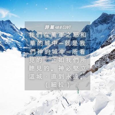Picture 04 - 詩 篇 48:8 CUVT - 我 們 在 萬 軍 之 耶 和 華 的 城 中 - Bible Verse Picture