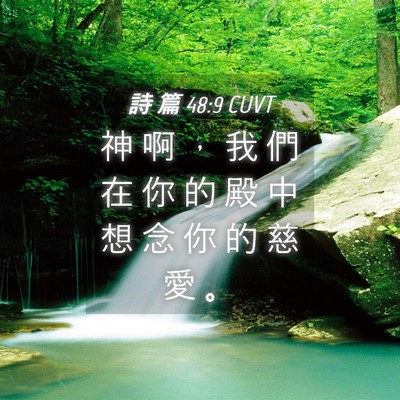 Picture 04 - 詩 篇 48:9 CUVT - 神 啊 ， 我 們 在 你 的 殿 中 想 念 - Bible Verse Picture
