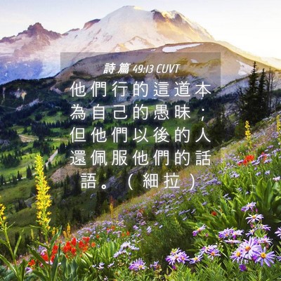 Picture 04 - 詩 篇 49:13 CUVT - 他 們 行 的 這 道 本 為 自 己 的 愚 - Bible Verse Picture