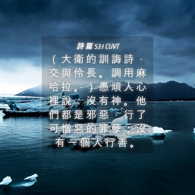 Picture 04 - 詩 篇 53:1 CUVT - （ 大 衛 的 訓 誨 詩 ， 交 與 伶 長 - Bible Verse Picture