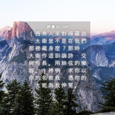 Picture 04 - 詩 篇 54:1 CUVT - （ 西 弗 人 來 對 掃 羅 說 ： 大 衛 - Bible Verse Picture