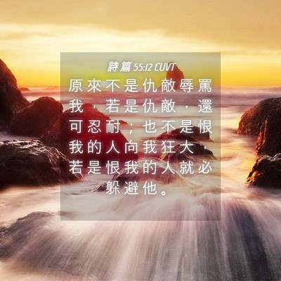 Picture 04 - 詩 篇 55:12 CUVT - 原 來 不 是 仇 敵 辱 罵 我 ， 若 是 - Bible Verse Picture