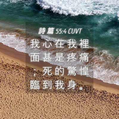 Picture 04 - 詩 篇 55:4 CUVT - 我 心 在 我 裡 面 甚 是 疼 痛 ； 死 - Bible Verse Picture