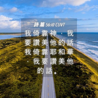 Picture 04 - 詩 篇 56:10 CUVT - 我 倚 靠 神 ， 我 要 讚 美 他 的 話 - Bible Verse Picture