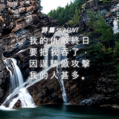 Picture 04 - 詩 篇 56:2 CUVT - 我 的 仇 敵 終 日 要 把 我 吞 了 ， - Bible Verse Picture