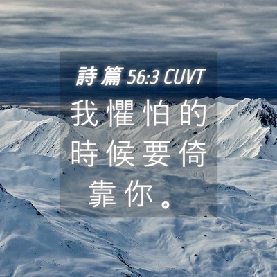 Picture 04 - 詩 篇 56:3 CUVT - 我 懼 怕 的 時 候 要 倚 靠 你 - Bible Verse Picture