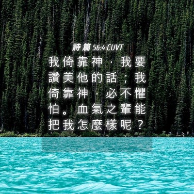Picture 04 - 詩 篇 56:4 CUVT - 我 倚 靠 神 ， 我 要 讚 美 他 的 話 - Bible Verse Picture