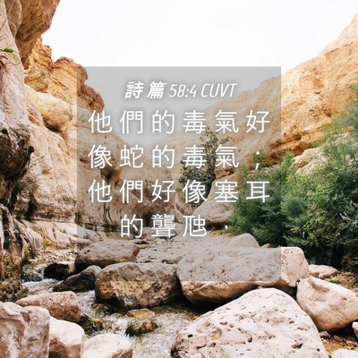 Picture 04 - 詩 篇 58:4 CUVT - 他 們 的 毒 氣 好 像 蛇 的 毒 氣 ； - Bible Verse Picture