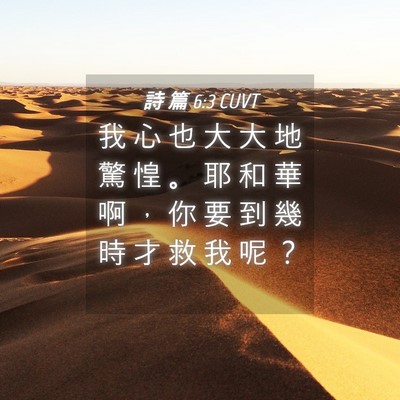 Picture 04 - 詩 篇 6:3 CUVT - 我 心 也 大 大 地 驚 惶 。 耶 和 華 - Bible Verse Picture