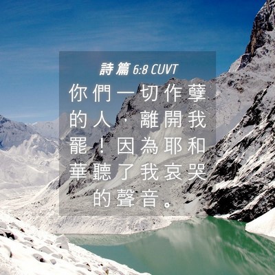 Picture 04 - 詩 篇 6:8 CUVT - 你 們 一 切 作 孽 的 人 ， 離 開 我 - Bible Verse Picture