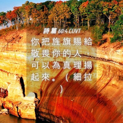 Picture 04 - 詩 篇 60:4 CUVT - 你 把 旌 旗 賜 給 敬 畏 你 的 人 ， - Bible Verse Picture