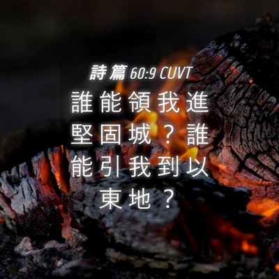 Picture 04 - 詩 篇 60:9 CUVT - 誰 能 領 我 進 堅 固 城 ？ 誰 能 引 - Bible Verse Picture