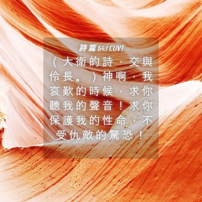 Picture 04 - 詩 篇 64:1 CUVT - （ 大 衛 的 詩 ， 交 與 伶 長 。 ） - Bible Verse Picture